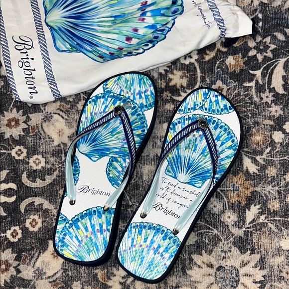 Brighton Shoes - Brighton Oceanic Shell Flip Flops
